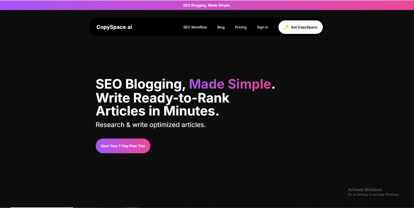 Copyspace.ai homepage