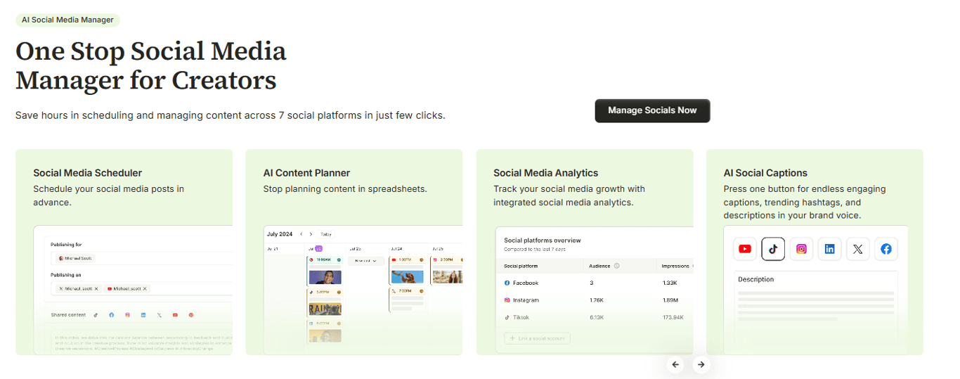 Clean-layout-of-creator-tools-including-a-drag-and-drop-social-media-scheduler-and-audience-growth-overview