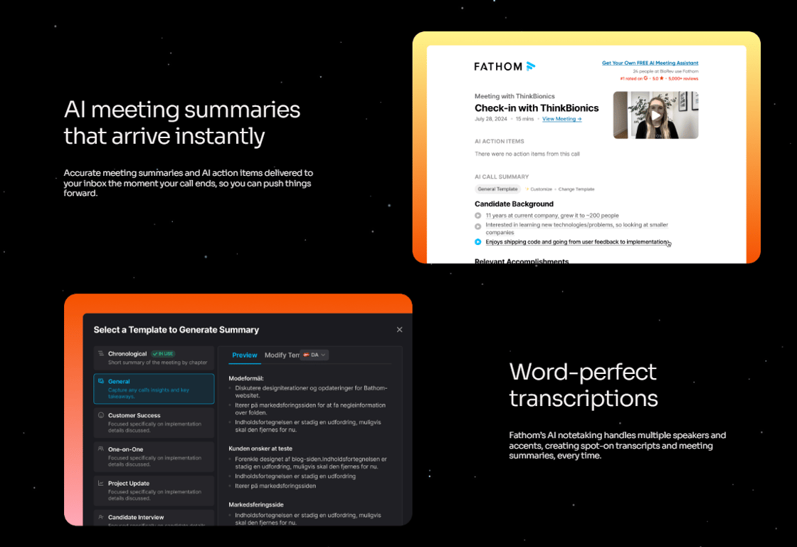 Fathom- AI -features- overview 