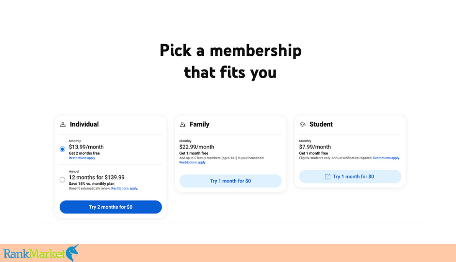 Youtube Premium Pricing