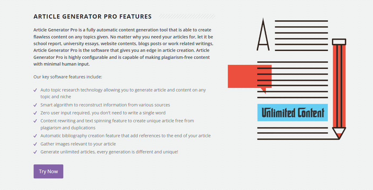 Article Generator Pro features