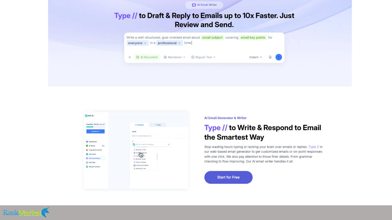Hix-Ai-Email-Writer-And-Generator-Interface-For-Faster-Professional-Drafts
