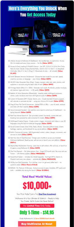 Multiverse AI 2.0 pricing