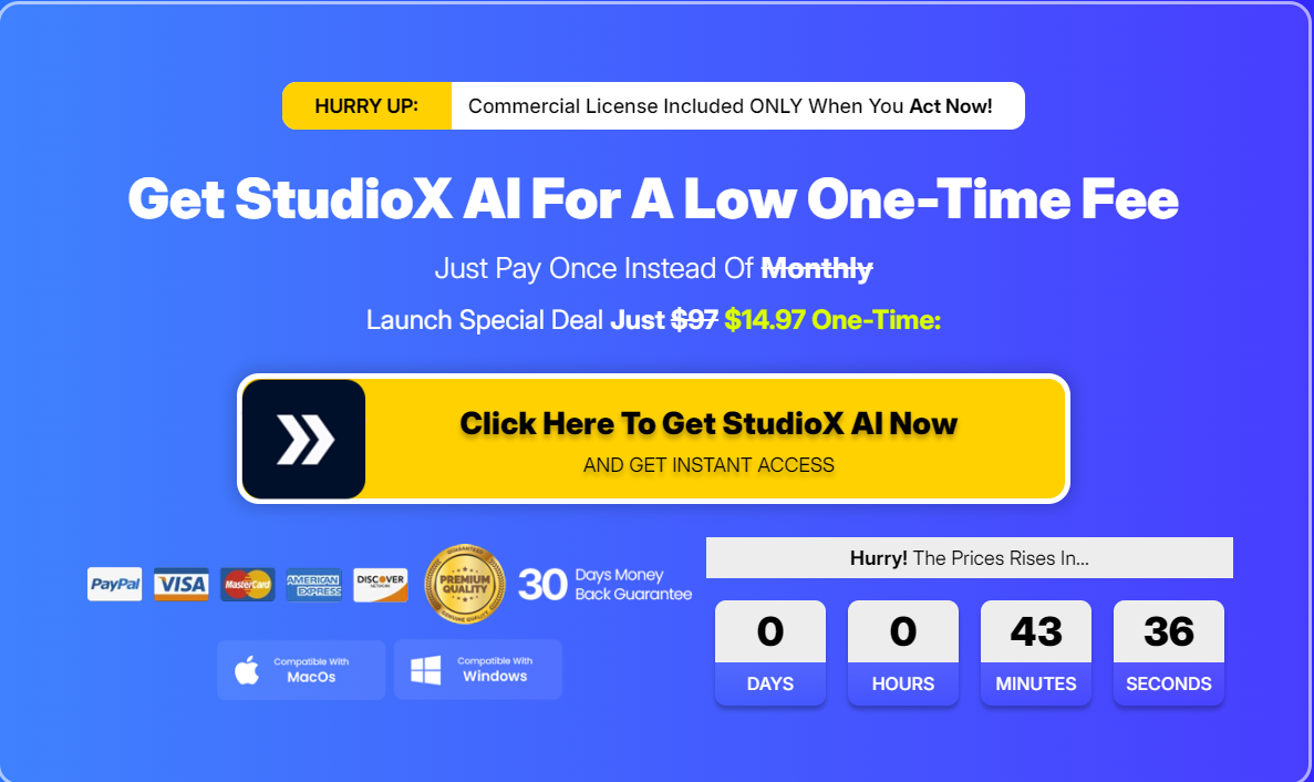 StudioX AI pricing
