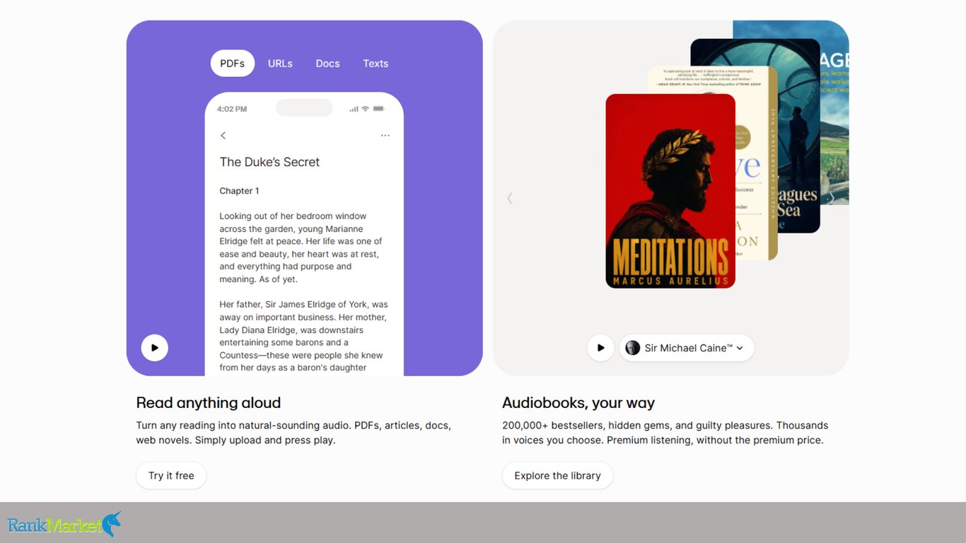 Two-Feature-Cards-Displaying-The-Read-Anything-Aloud-Function-With-A-Mobile-App-Interface-And-The-Audiobooks-Your-Way-Section