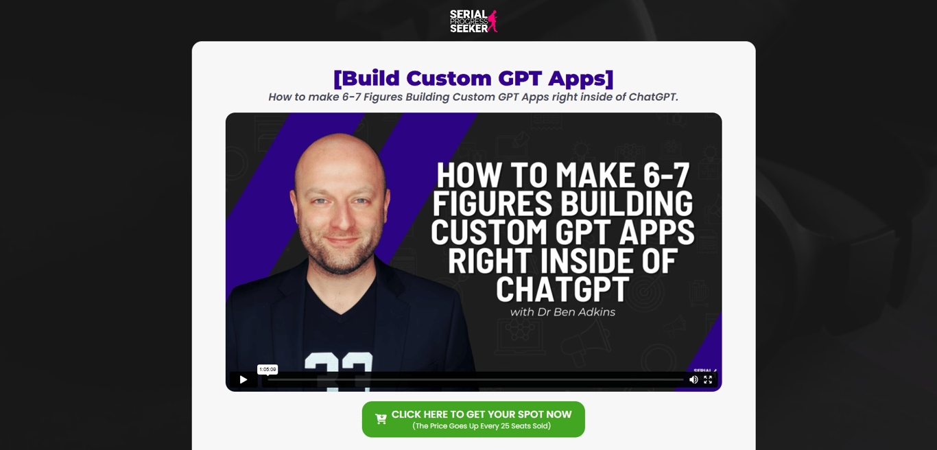 Custom GPT Apps Workshop by Ben Adkins course homepage
