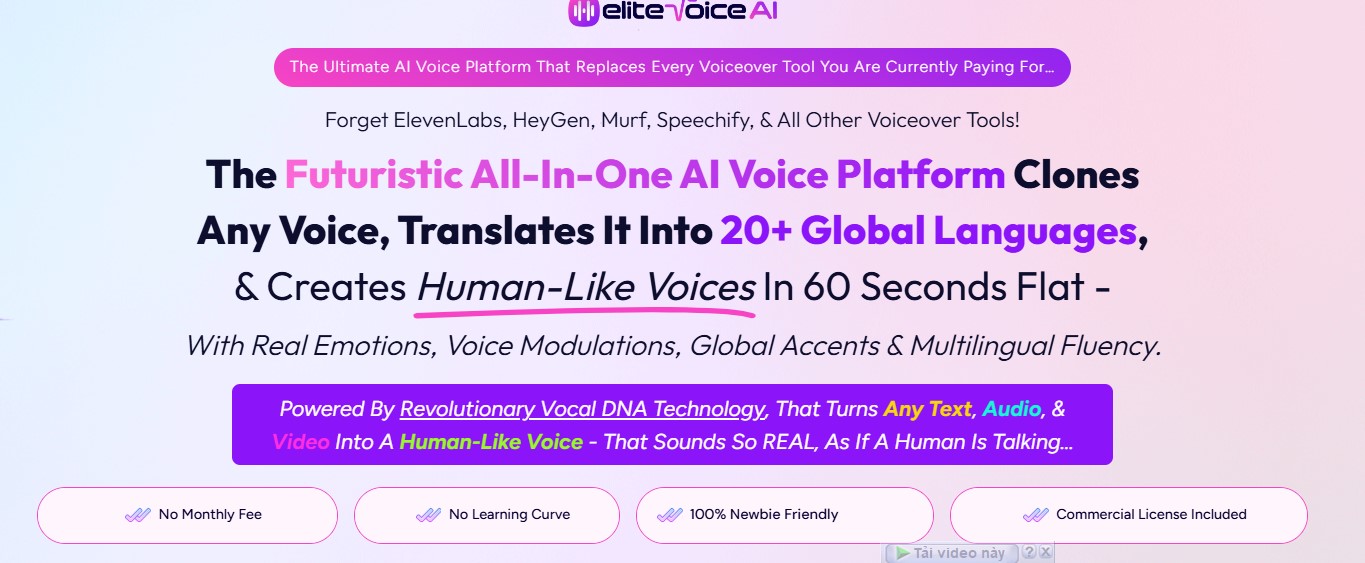 Elite Voice AI Homepage