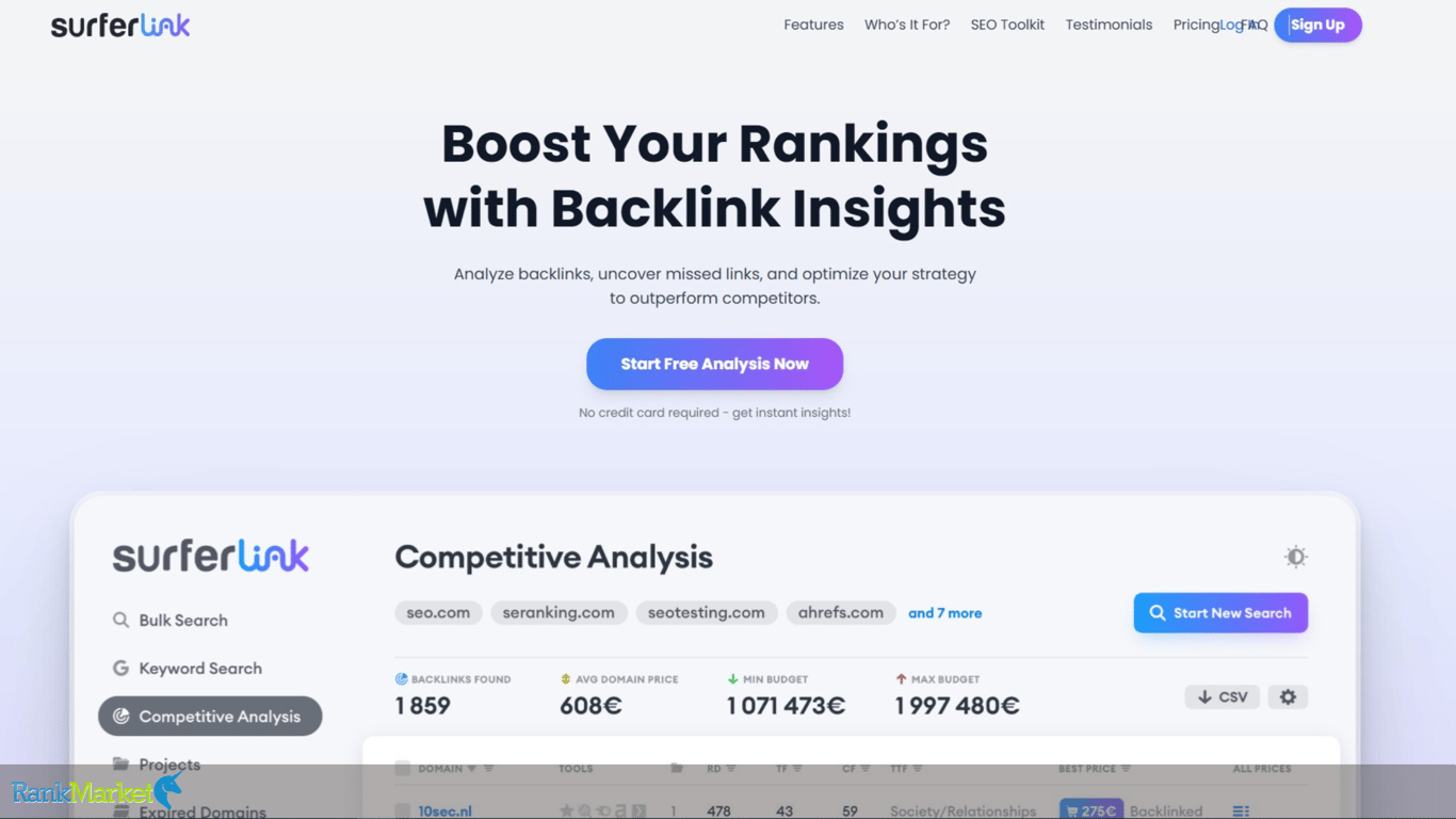 Surferlink.io Homepage