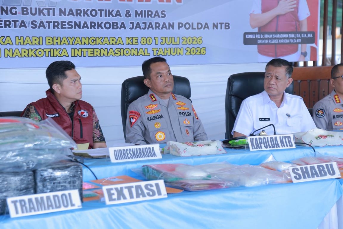 Polda NTB Bongkar 442 Kasus Narkoba dina Genep Bulan, Kapolda Negeskeun Komitmen Berantas Narkoba