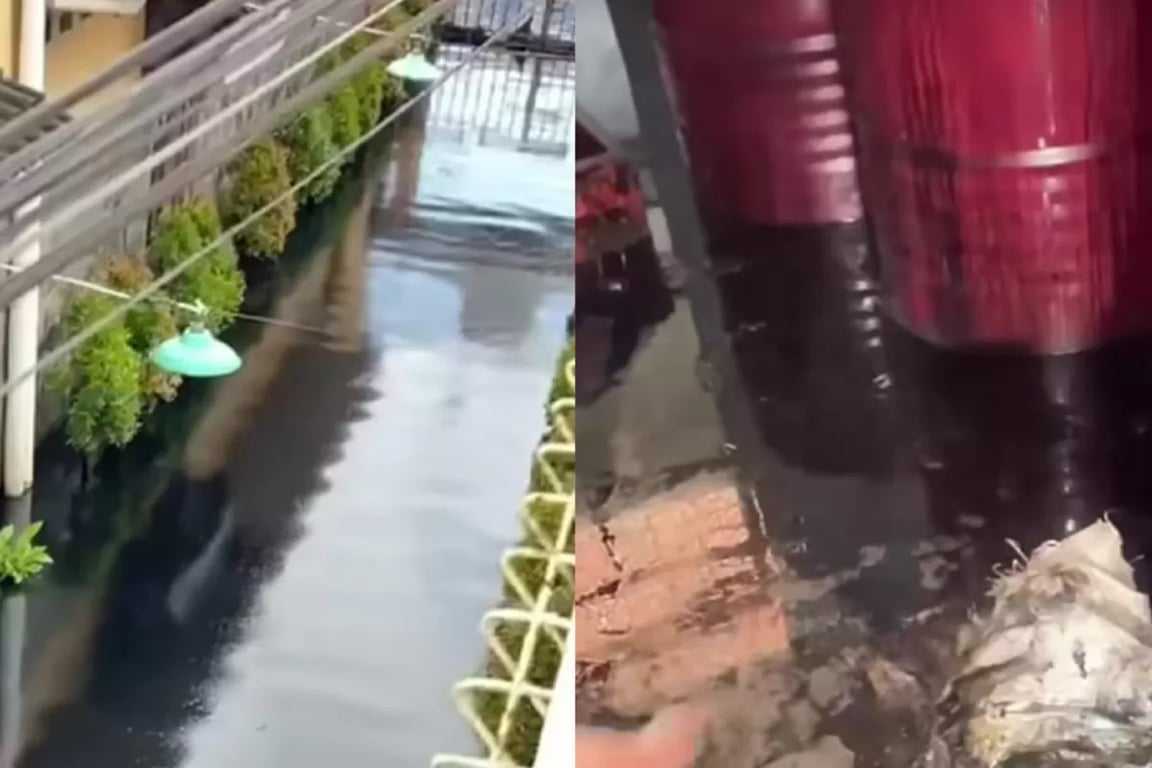 সুকোহারজোয় চেমানীতে কালো বন্যা, ব্যবহৃত তেলের বর্জ্যের কারণে বলে সন্দেহ, বাসিন্দাদের পরিষ্কারের সমস্যা