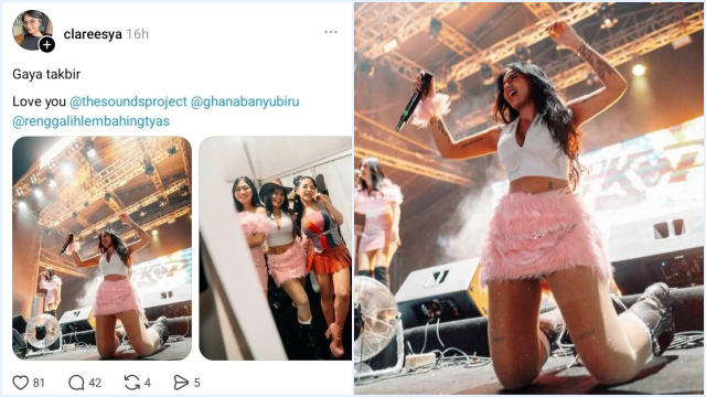 The Sounds Project qo'shiqchisi 'Takbir uslubi' deb nomlangan posti uchun Polda Metro Jayaga shikoyat qilindi