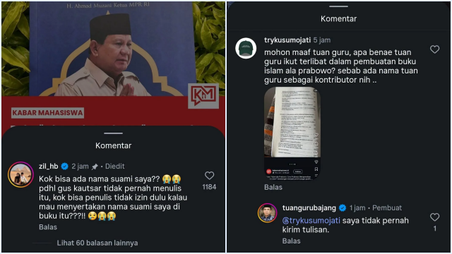 Gus Kautsarın Həyat Yoldaşı və TGB “Prabovolu İslam” Kitabının Yazılmasında İştirakını İnkar Etdilər