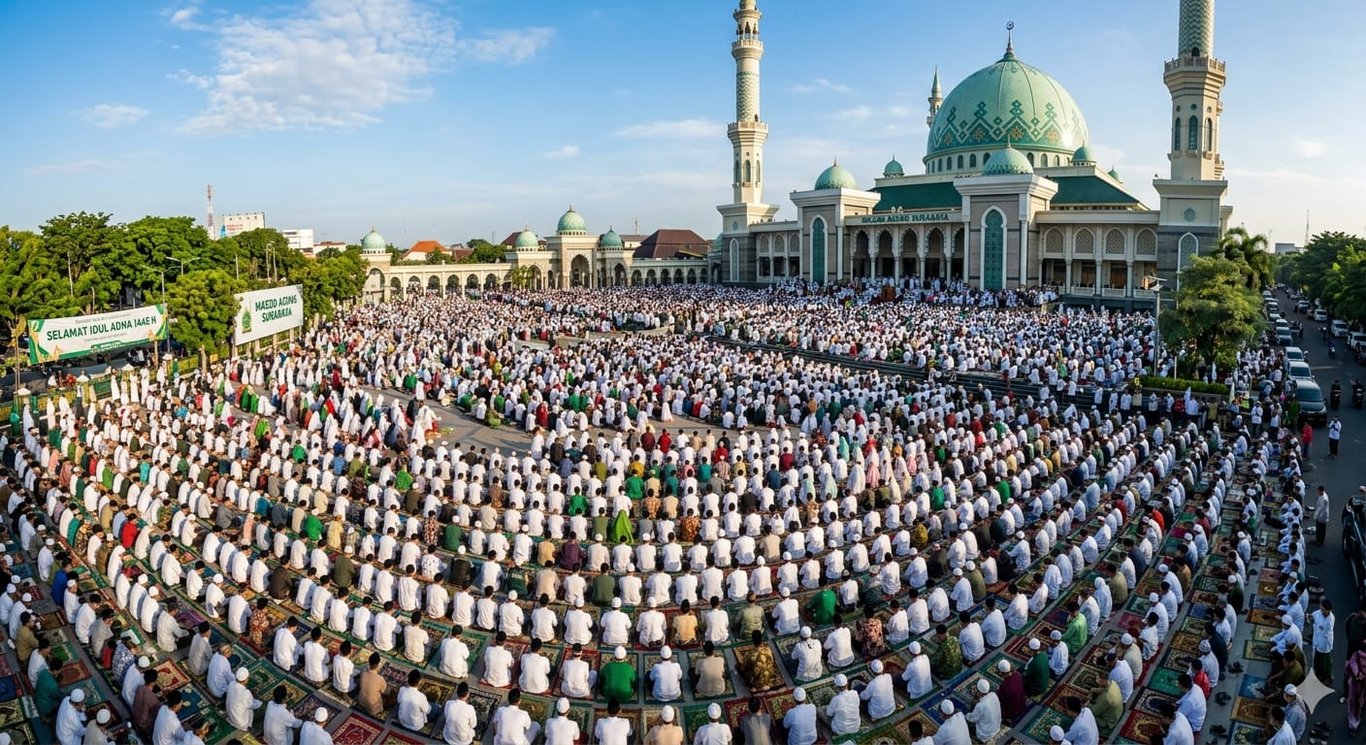 مسجد الاکبر سورابایا آماده پذیرش ۴۰ هزار نمازگزار عید قربان