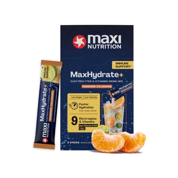 MaxiNutrition MaxHydrate+ Immune Support Electrolyte Drink - Mandarin-Calamansi (8 x 16g) - Elektrolytter