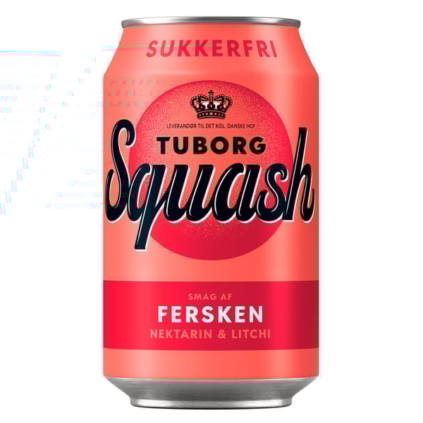 Squash Fersken Sukkerfri - Nektarin & Litchi (24 x 33cl)