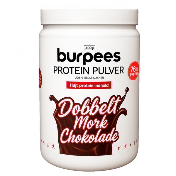 Burpees Proteinpulver - Dobbelt Mørk Chokolade (400g)
