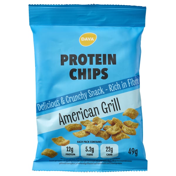 DAVA Protein Chips, American Grill (49g) - Protein snacks