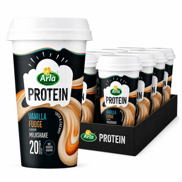 Arla Protein Milkshake - Vanilla Fudge (10 x 200 ml) - Protein Milkshake