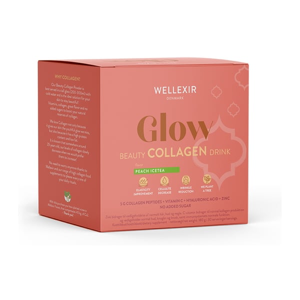 Wellexir Glow Beauty Collagen Drink Peach Ice Tea Box (30x6g) - Vitaminer