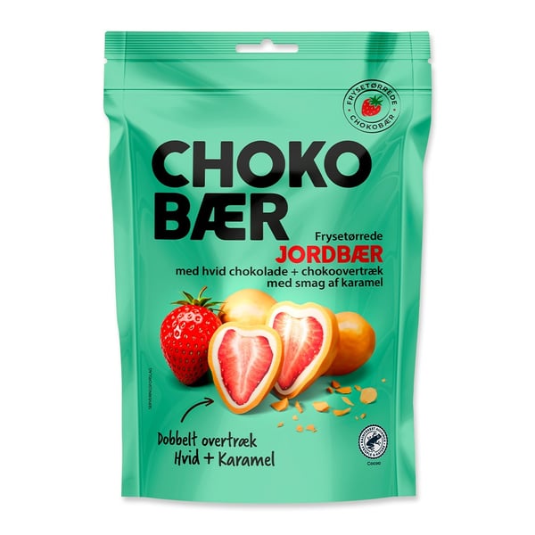 Nordthy Chokobær Jordbær Hvid & Karamel (90g) - Slik