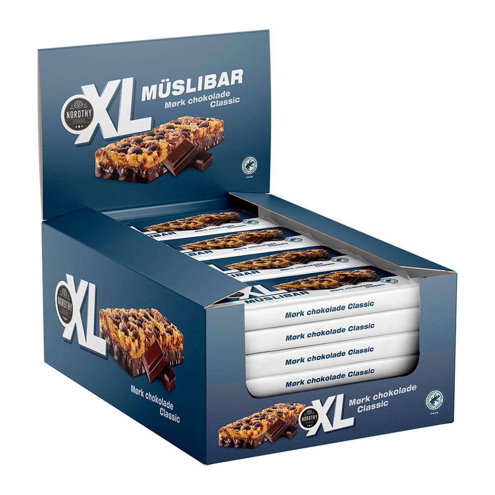 XL Müsli Bar Classic Mørk Chokolade (24 x 50g)
