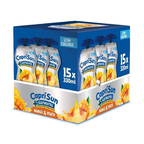 Capri-Sun Mango & Peach +Electrolytes (15 x 330ml) - Læskedrik