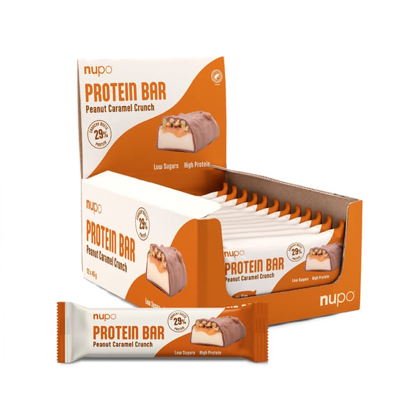 Nupo Protein Bar - Peanut Caramel (12 x 45g) - Måltidserstatning - Hjælp til vægttab
