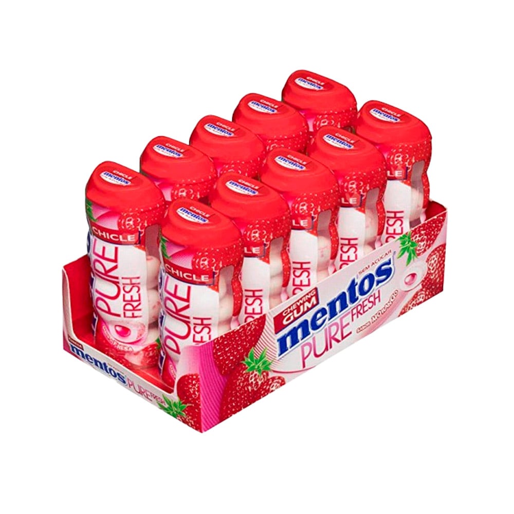 Mentos Pure Fresh Sugarfree - Strawberry (10 x 30g)