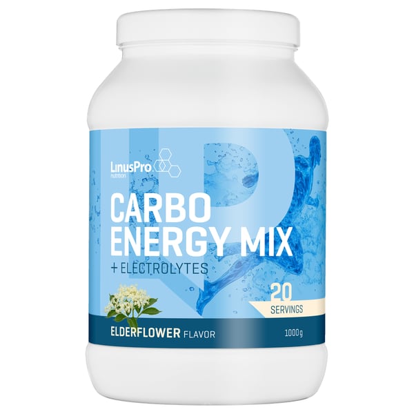 LinusPro Carbo Energy Mix Elderflower (1000g) - Kulhydrater