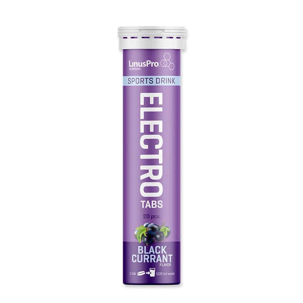 LinusPro Elektrolyt Tabs Black Currant (20 stk / 96 g) - Brusetabletter