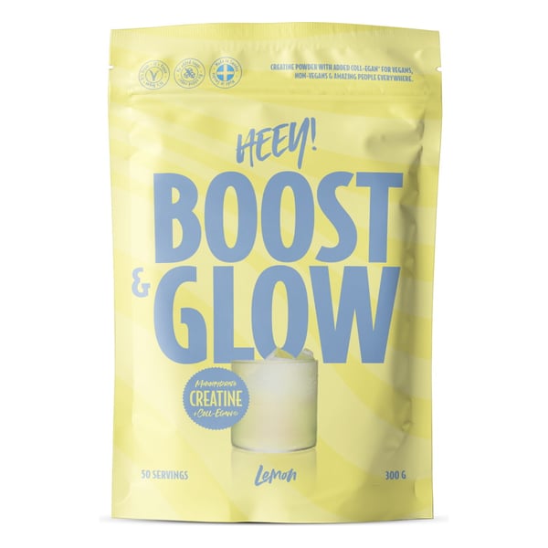 Heey! Boost & Glow Creatine + Coll-egan - Lemon (300g) - Kreatin