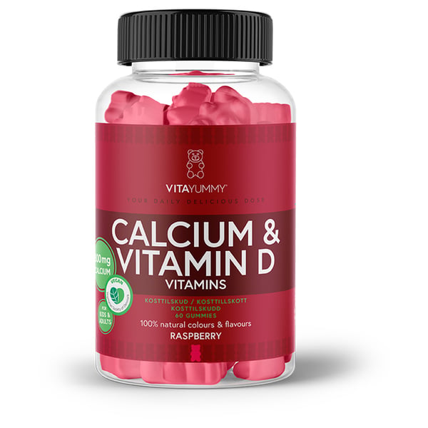 VitaYummy Calcium & Vitamin D - Raspberry (60 stk / 180g) - Vitaminer