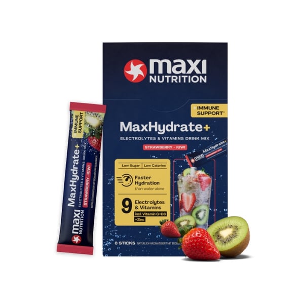 MaxiNutrition MaxHydrate+ Immune Support Electrolyte Drink - Strawberry-Kiwi (8 x 16g) - Elektrolytter