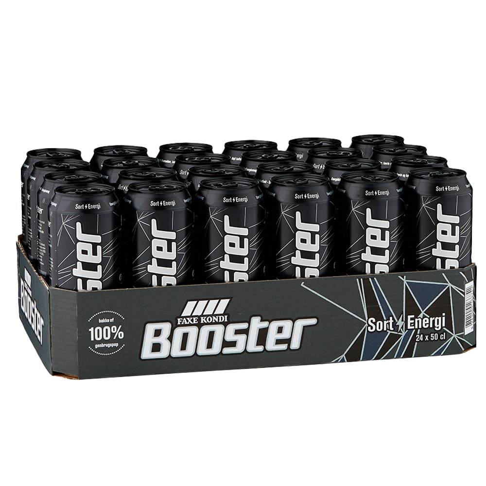 Faxe Kondi Booster Sort (24 x 500 ml)
