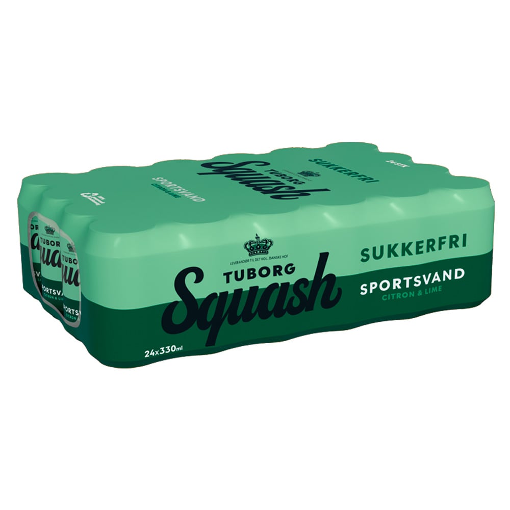 Squash Sportsvand Sukkerfri - Citron & Lime (24 x 33cl)
