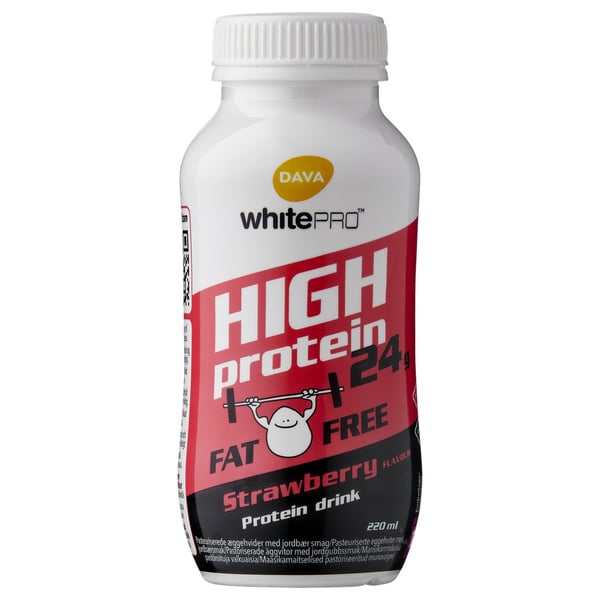 DAVA whitePRO Strawberry (220ml) - Proteindrikke