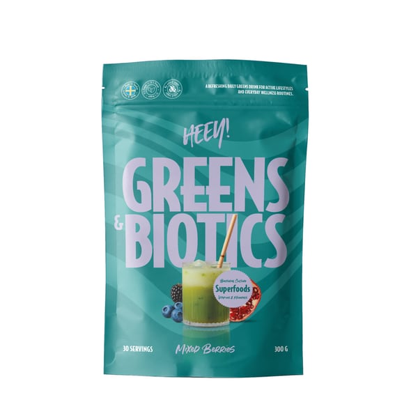 Heey! Greens & Biotics Superfood - Mixed Berries (300g) - Vitaminer