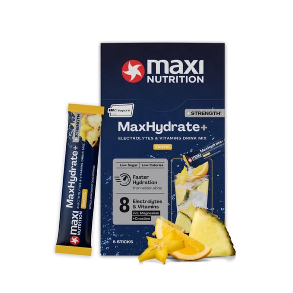 MaxiNutrition MaxHydrate+ Strength Electrolyte Drink - Exotic (8 x 20g) - Elektrolytter