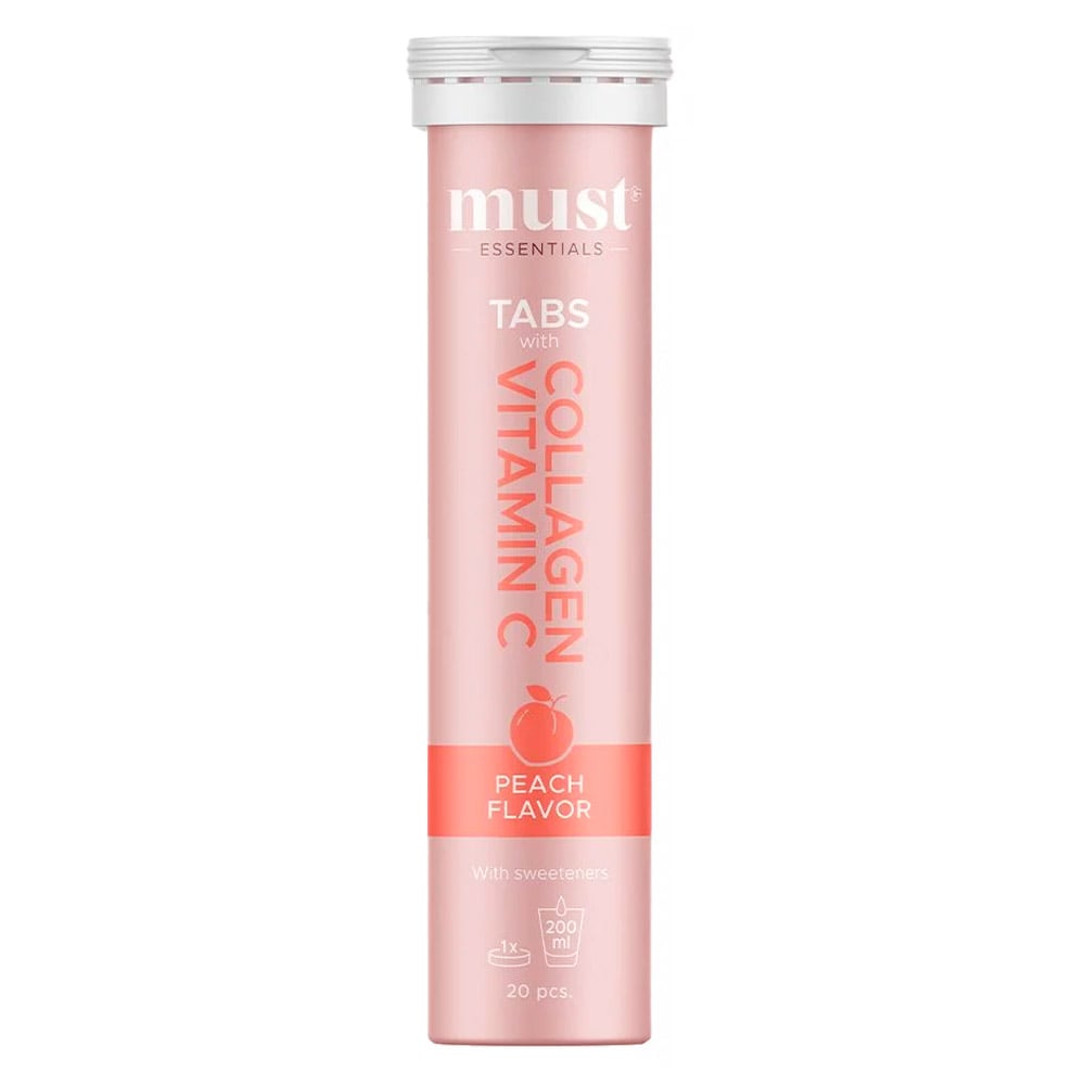 Must Collagen & Vitamin C Tabs - Peach (20 stk)