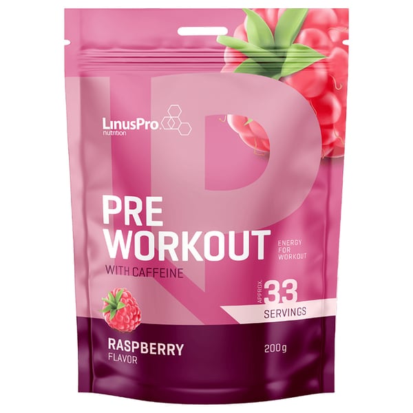 LinusPro Pure Pre-workout - Hindbær (200g) - Pre-Workout