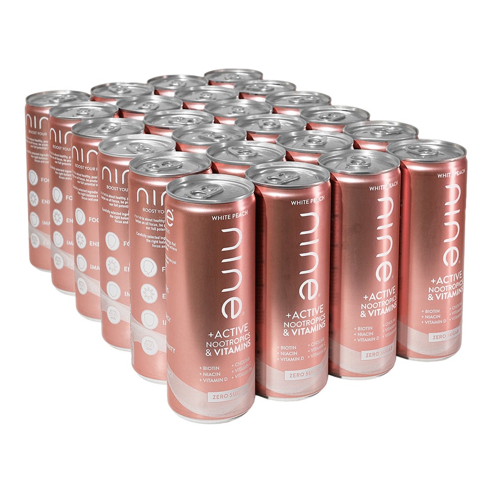Nine White Peach Zero Sugar - Vitamindrik (24 x 250ml)
