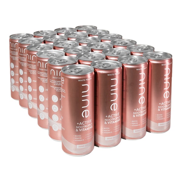 Nine White Peach Zero Sugar - Vitamindrik (24 x 250ml)