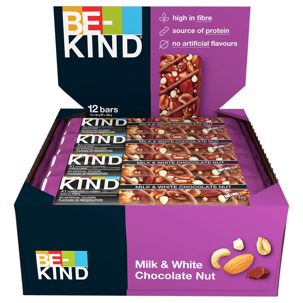 Be Kind - Milk & White Chocolate Nut (12 x 40g)