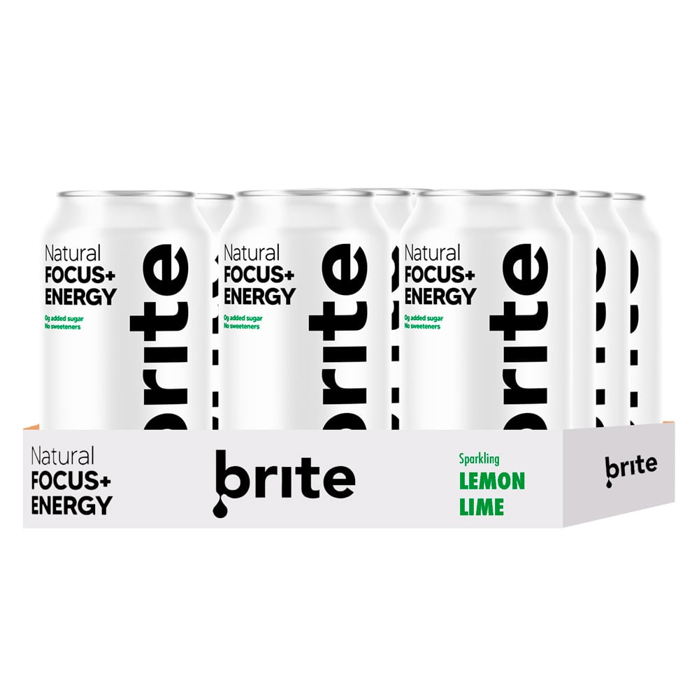 Brite - Natural Focus Energy - Lemon Lime (12 x 330 ml)