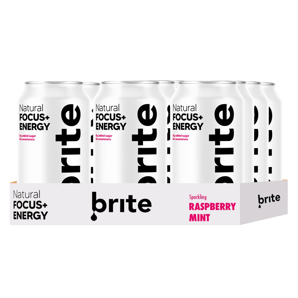 Brite - Natural Focus Energy - Raspberry Mint (12 x 330 ml)