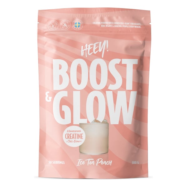 Heey! Boost & Glow Creatine + Coll-egan - Ice Tea Peach (300g) - Kreatin