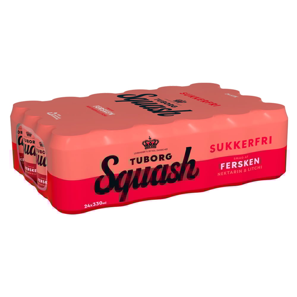 Squash Fersken Sukkerfri - Nektarin & Litchi (24 x 33cl)
