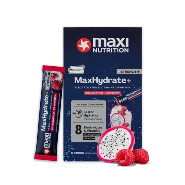 MaxiNutrition MaxHydrate+ Strength Electrolyte Drink - Dragonfruit-Raspberry (8 x 20g) - Elektrolytter