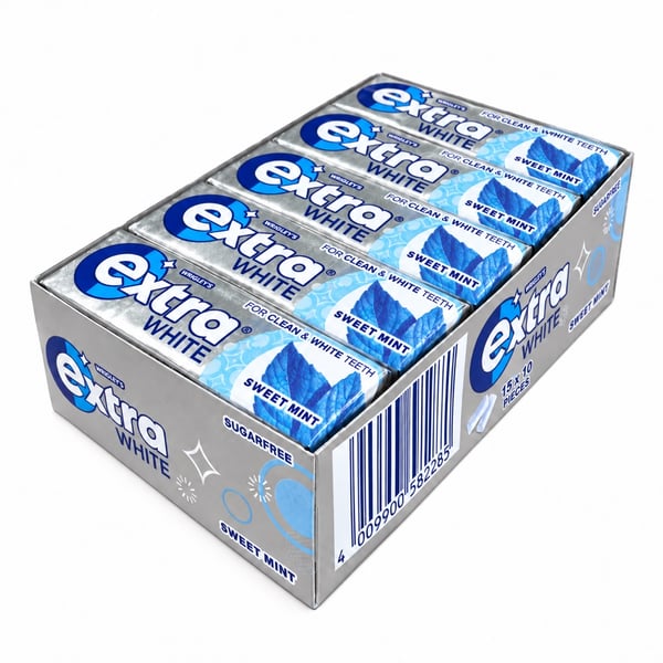 Extra Tyggegummi - White Peppermint Sugarfree (10 x 15 stk) - Friskmund