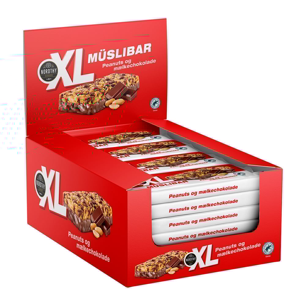 XL Müsli Bar Peanuts & Mælkechokolade (24 x 50g)